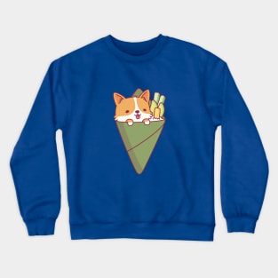 Cute Corgi Temaki Sushi Doodle Crewneck Sweatshirt